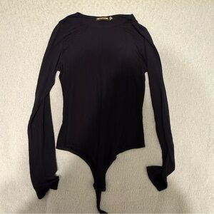 PrettyLittleThing Navy Blue Long Sleeve Bodysuit